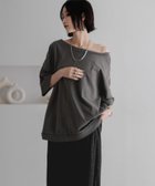 【ローリーズファーム/LOWRYS FARM】の【前後着用可能】2WAYオフショルプルオーバーSS 人気、トレンドファッション・服の通販 founy(ファニー) ファッション Fashion レディースファッション Fashion for Women トップス・カットソー Cut & Sew Tops カジュアルプルオーバー・ニットトップス Pullovers & Knit Tops / Casual Pullovers おすすめ Recommended / Our Picks デニム Denim, Jeans Material ボトム Bottoms, Lower Wear ワイド Wide, Wide Fit 半袖 Short Sleeve, Half Sleeve thumbnail チャコールグレー18|ID: prp329100004760885 ipo3291000000034658016
