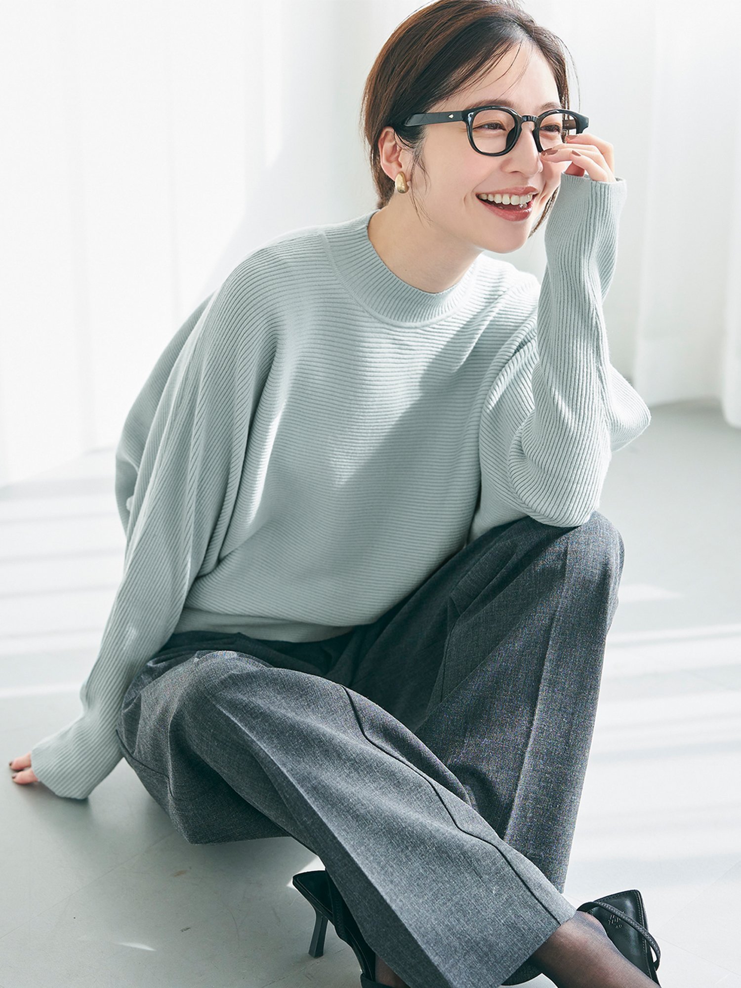 【コカ/COCA】のしっとりやわらかボトルネックニットトップス インテリア・キッズ・メンズ・レディースファッション・服の通販 founy(ファニー) 　ファッション　Fashion　レディースファッション　Fashion for Women　トップス・カットソー　Cut & Sew Tops　ニット　Knit Tops & Sweaters　シンプル　Simple, Minimal　ストレッチ　Stretch, Stretchy Fabric　セーター　Sweater, Knitwear　デニム　Denim, Jeans Material　長袖　Long Sleeve, Full Sleeve　ハイネック　High Neck, Mock Neck　ボトム　Bottoms, Lower Wear　ボトルネック　Bottle Neck, Mock Neck　ポケット　Pocket, Pocket Detail　無地　Plain, Solid Color　Lt.Blue|ID: prp329100004760929 ipo3291000000034534899