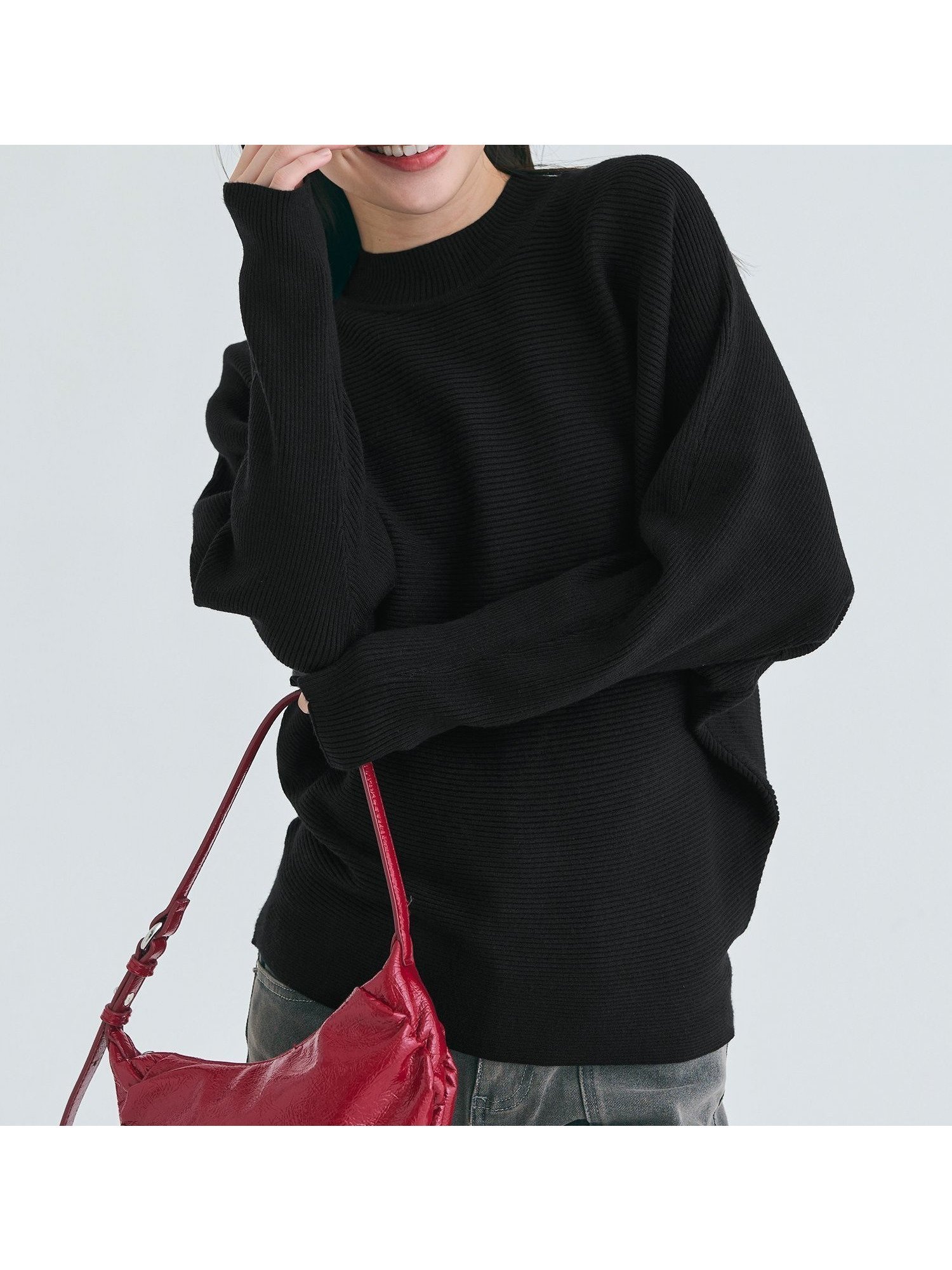 【コカ/COCA】のしっとりやわらかボトルネックニットトップス インテリア・キッズ・メンズ・レディースファッション・服の通販 founy(ファニー) 　ファッション　Fashion　レディースファッション　Fashion for Women　トップス・カットソー　Cut & Sew Tops　ニット　Knit Tops & Sweaters　シンプル　Simple, Minimal　ストレッチ　Stretch, Stretchy Fabric　セーター　Sweater, Knitwear　デニム　Denim, Jeans Material　長袖　Long Sleeve, Full Sleeve　ハイネック　High Neck, Mock Neck　ボトム　Bottoms, Lower Wear　ボトルネック　Bottle Neck, Mock Neck　ポケット　Pocket, Pocket Detail　無地　Plain, Solid Color　Black|ID: prp329100004760929 ipo3291000000034534901