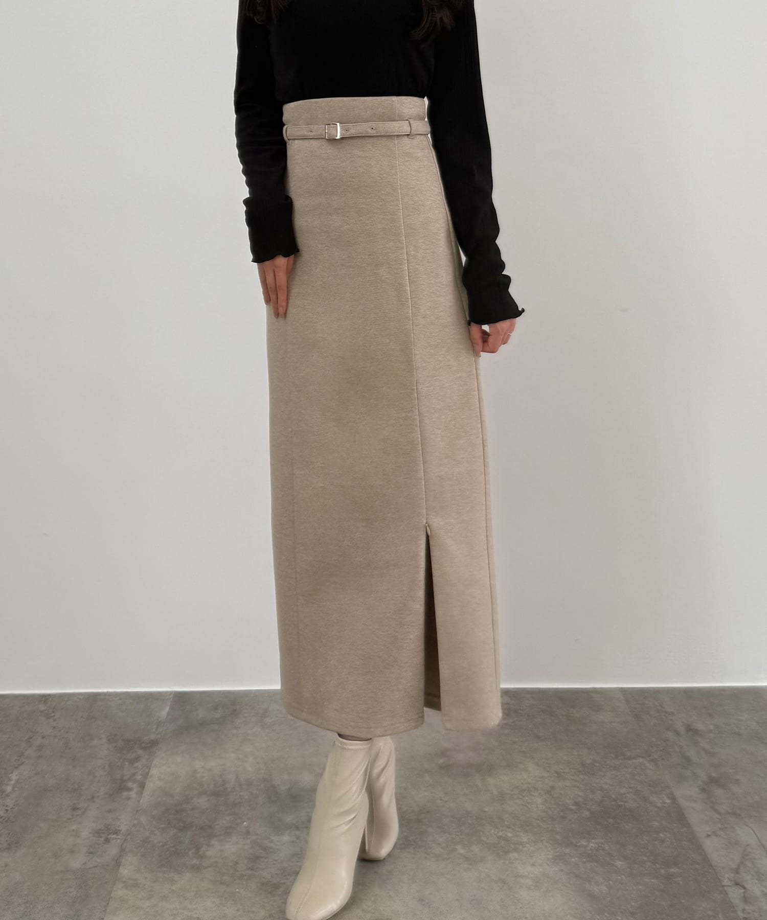 【ジュノア/JUNOAH】のCENEA スリットジップIラインスカート(伸縮あり,あったか生地,裏地なし) インテリア・キッズ・メンズ・レディースファッション・服の通販 founy(ファニー) ファッション Fashion レディースファッション Fashion for Women スカート Skirts グレージュ|ID: prp329100004760947 ipo3291000000034454500