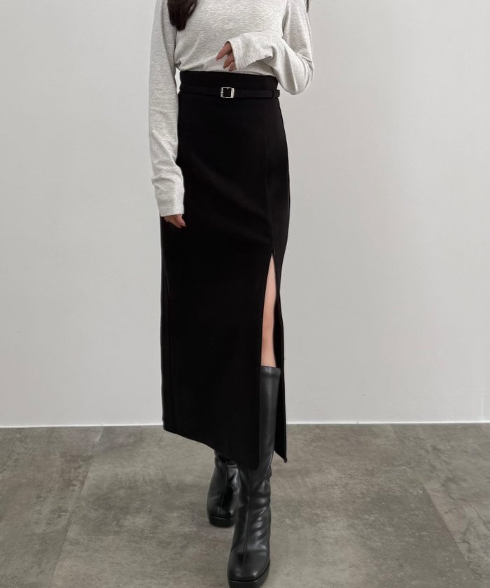 【ジュノア/JUNOAH】のCENEA スリットジップIラインスカート(伸縮あり,あったか生地,裏地なし) インテリア・キッズ・メンズ・レディースファッション・服の通販 founy(ファニー) https://founy.com/ ファッション Fashion レディースファッション Fashion for Women スカート Skirts |ID: prp329100004760947 ipo3291000000034651948