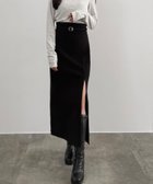 【ジュノア/JUNOAH】のCENEA スリットジップIラインスカート(伸縮あり,あったか生地,裏地なし) ブラック|ID: prp329100004760947 ipo3291000000034651949