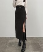 【ジュノア/JUNOAH】のCENEA スリットジップIラインスカート(伸縮あり,あったか生地,裏地なし) チャコール|ID: prp329100004760947 ipo3291000000034651950