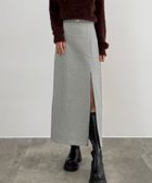 【ジュノア/JUNOAH】のCENEA スリットジップIラインスカート(伸縮あり,あったか生地,裏地なし) グレー|ID: prp329100004760947 ipo3291000000034651953