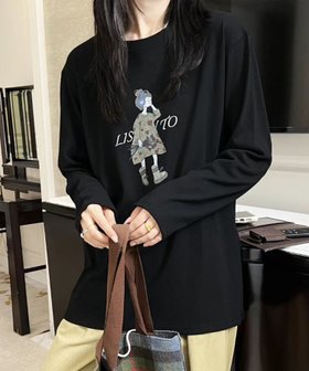 【アイモハ/aimoha】のaimoha -select-/イラストプリントカジュアルロングスリーブTシャツ 人気、トレンドファッション・服の通販 founy(ファニー) ファッション Fashion レディースファッション Fashion for Women トップス・カットソー Cut & Sew Tops シャツ・ブラウス・オフィスカジュアル Elegant Blouses & Button-Ups ロングTシャツ・Tシャツ Longline T-Shirts & Tees イラスト Illustration カーディガン Cardigan, Knitwear キャラクター Character, Licensed Characters シューズ Shoes, Footwear シンプル Simple, Minimal ジャケット Jacket, Outerwear スタイリッシュ Stylish, Fashionable スニーカー Sneakers, Trainers スリーブ Sleeve, Long Sleeve / Short Sleeve デニム Denim, Jeans Material プリント Print, Printed Pattern リラックス Relax, Relaxed Fit ロング Long, Long-Length |ID:prp329100004760949