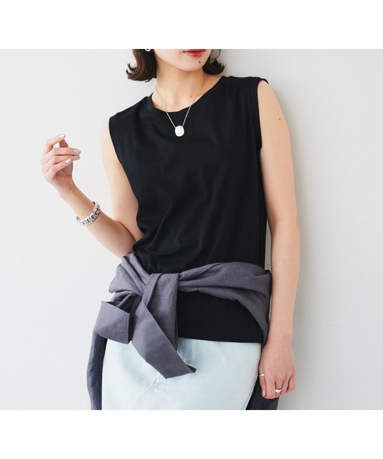 【アンタイトル/UNTITLED】のノースリーブプルオーバー インテリア・キッズ・メンズ・レディースファッション・服の通販 founy(ファニー) ファッション Fashion レディースファッション Fashion for Women トップス・カットソー Cut & Sew Tops キャミソール&ノースリーブ Camisoles & Sleeveless Tops カジュアルプルオーバー・ニットトップス Pullovers & Knit Tops / Casual Pullovers おすすめ Recommended / Our Picks インナー Innerwear シルケット Silket, Silky Cotton スマート Smart, Elegant スーピマ Supima, Premium Cotton ノースリーブ Sleeveless, No-Sleeve ブラック|ID: prp329100004761052 ipo3291000000034455102