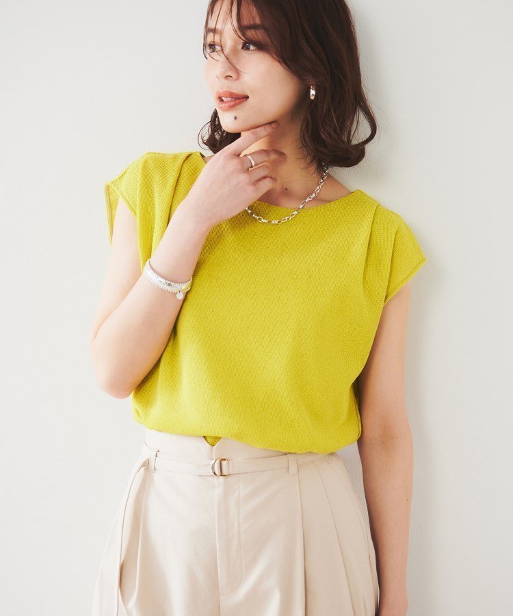 【アンタイトル/UNTITLED】の【ジャージ素材】インナードッキングシアーカットソー インテリア・キッズ・メンズ・レディースファッション・服の通販 founy(ファニー) 　ファッション　Fashion　レディースファッション　Fashion for Women　トップス・カットソー　Cut & Sew Tops　カットソー・ベーシックTシャツ　Cut-and-Sewn Tops / Stretch Tees & Basics　おすすめ　Recommended / Our Picks　インナー　Innerwear　カットソー　Cut and Sewn Top　シアー　Sheer, See-Through　スマート　Smart, Elegant　スリーブ　Sleeve, Long Sleeve / Short Sleeve　チュール　Tulip, Tulip Motif　デニム　Denim, Jeans Material　トレンド　Trend, Trending Now　ドッキング　Docking, Mixed Material　ノースリーブ　Sleeveless, No-Sleeve　フレンチ　French, French Style　ワッフル　Waffle, Waffle Knit　グリーン|ID: prp329100004761054 ipo3291000000034455109