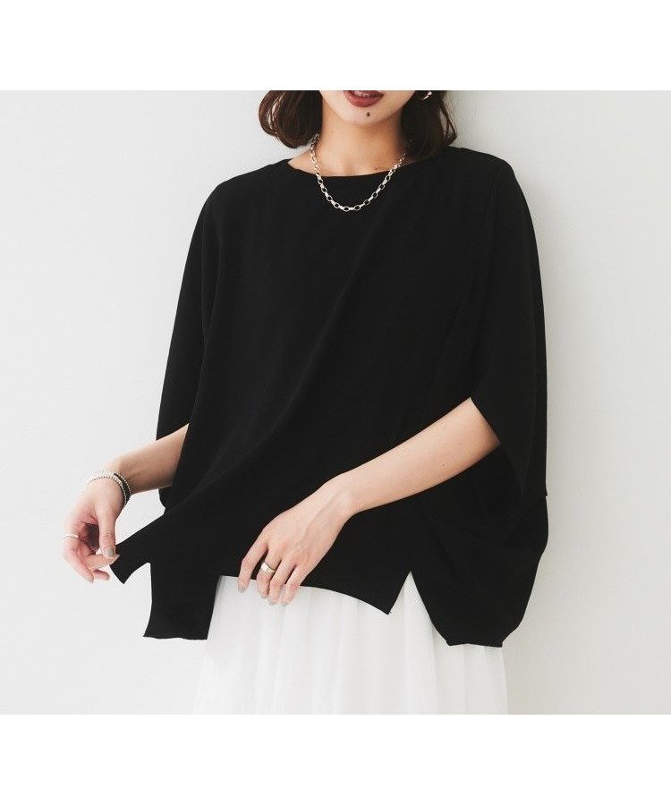 【アンタイトル/UNTITLED】の【UVカット/接触冷感/吸水速乾/ストレッチ性】ドルマンプルオーバー インテリア・キッズ・メンズ・レディースファッション・服の通販 founy(ファニー) ファッション Fashion レディースファッション Fashion for Women トップス・カットソー Cut & Sew Tops カジュアルプルオーバー・ニットトップス Pullovers & Knit Tops / Casual Pullovers ジョーゼット Georgette, Semi-Sheer Fabric ストレッチ Stretch, Stretchy Fabric スマート Smart, Elegant ドレープ Drape, Draping Fabric バランス Balance, Style Balance 吸水 Absorbent, Quick-Dry ブラック|ID: prp329100004761056 ipo3291000000034455131