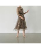 【レジャ/Leja】のLEJA-チュールパイピングリーフベルトAラインワンピースドレス 結婚式 BEIGE|ID: prp329100004761062 ipo3291000000034455183