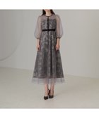 【レジャ/Leja】のLEJA-チュールパイピングリーフベルトAラインワンピースドレス 結婚式 GRAY|ID: prp329100004761062 ipo3291000000034455185
