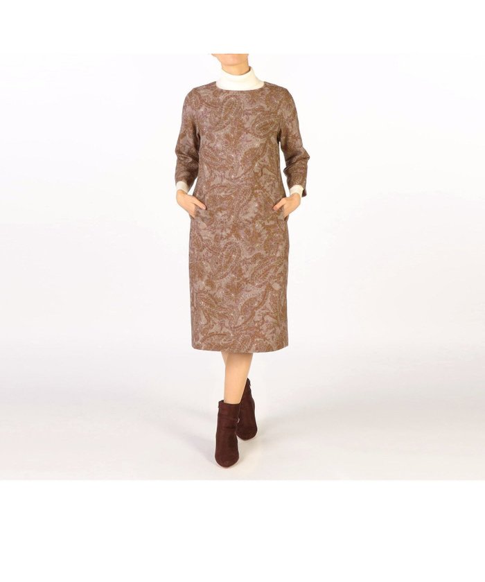 【スキャパ/SCAPA】のエンブロイダリープリントワンピース インテリア・キッズ・メンズ・レディースファッション・服の通販 founy(ファニー) https://founy.com/ ファッション Fashion レディースファッション Fashion for Women ワンピース Dresses エンブロイダリー Embroidery Design プリント Print, Printed Pattern ペイズリー Paisley, Ethnic Pattern |ID: prp329100004761126 ipo3291000000034456167