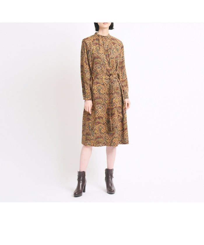 【スキャパ/SCAPA】のサラサアートプリントワンピース インテリア・キッズ・メンズ・レディースファッション・服の通販 founy(ファニー) https://founy.com/ ファッション Fashion レディースファッション Fashion for Women ワンピース Dresses エスニック Ethnic Style スタンド Stand Collar, Upright Stand パターン Pattern, Design Print モダン Modern, Contemporary A/W・秋冬 Autumn/Winter |ID: prp329100004761128 ipo3291000000034456172