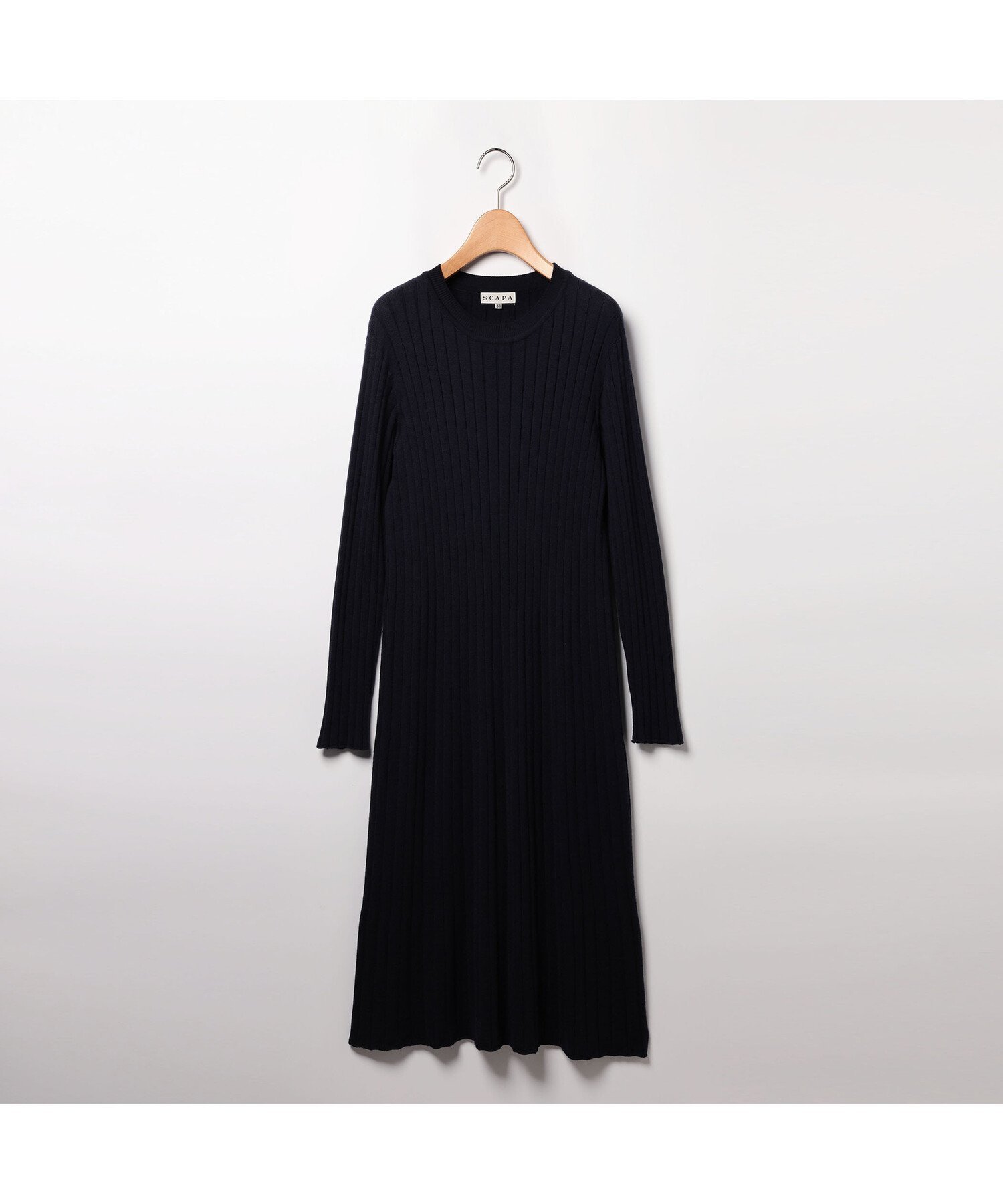 【スキャパ/SCAPA】のミズホニットワンピース インテリア・キッズ・メンズ・レディースファッション・服の通販 founy(ファニー) 　ファッション　Fashion　レディースファッション　Fashion for Women　ワンピース　Dresses　ニットワンピース　Knit Dresses　スタイリッシュ　Stylish, Fashionable　トレンド　Trend, Trending Now　フィット　Fit, Slim Fit　フレア　Flare, Flared　ロング　Long, Long-Length　A/W・秋冬　Autumn/Winter　長袖　Long Sleeve, Full Sleeve　ネイビー|ID: prp329100004761129 ipo3291000000034456182