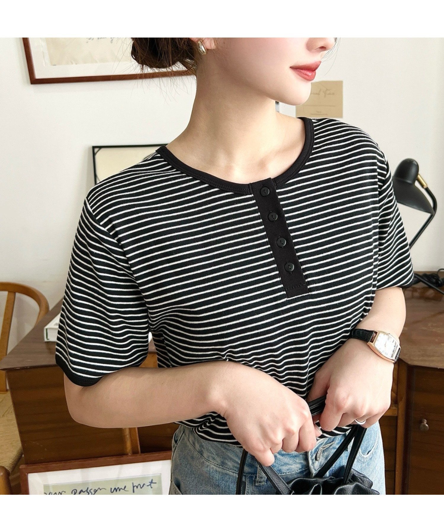 【モーメントプラス/moment+ / MEN】の前後2WAYヘンリーネックボーダー半袖Tシャツ インテリア・キッズ・メンズ・レディースファッション・服の通販 founy(ファニー) ファッション Fashion メンズファッション Fashion for Men インナー Innerwear シンプル Simple, Minimal スラックス Slacks, Dress Pants デニム Denim, Jeans Material トレンド Trend, Trending Now 定番 Standard, Basic Item フィット Fit, Slim Fit フレア Flare, Flared ベーシック Basic, Essential ボトム Bottoms, Lower Wear ボーダー Border, Stripe 半袖 Short Sleeve, Half Sleeve 再入荷 Restock / Back in Stock プチプライス・低価格 Affordable / Budget Price おすすめ Recommended / Our Picks ブラック|ID: prp329100004761140 ipo3291000000034456252