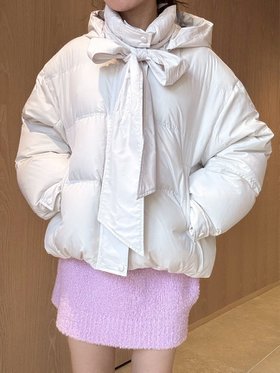 【リリーブラウン/Lily Brown】の【WEB限定カラー】recycleリボンダウン 人気、トレンドファッション・服の通販 founy(ファニー) ファッション Fashion レディースファッション Fashion for Women 今季 This Season, Current Season 軽量 Lightweight, Ultra Light スマート Smart, Elegant ダウン Down, Puffer ダブル Double, Double-Breasted フェザー Feather, Feather Detail リボン Ribbon, Bow |ID:prp329100004761151