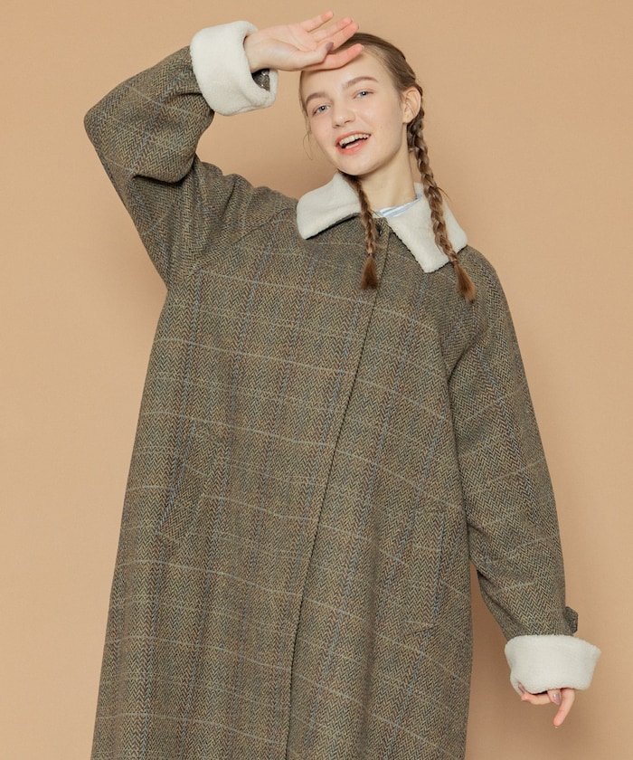 【フリークスストア/FREAK'S STORE】のウーリー ボア付き ステンカラーコート インテリア・キッズ・メンズ・レディースファッション・服の通販 founy(ファニー) 　ファッション　Fashion　レディースファッション　Fashion for Women　アウター　Coat / Outerwear Collection　コート・ロングコート・ピーコート　Long Coats, Peacoats & More　冬　Winter / This Winter　A/W・秋冬　Autumn/Winter　プリント/柄|ID: prp329100004761156 ipo3291000000034499265