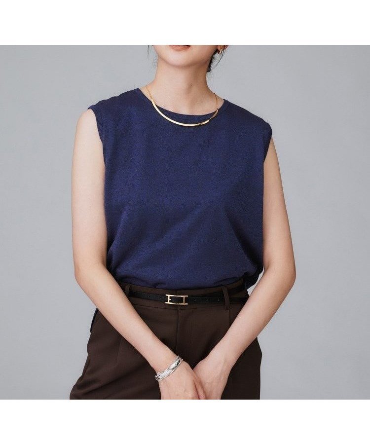 【アンタイトル/UNTITLED】の【アンサンブル可/秋カラー】シアーノースリーブ プルオーバー インテリア・キッズ・メンズ・レディースファッション・服の通販 founy(ファニー) 　ファッション　Fashion　レディースファッション　Fashion for Women　トップス・カットソー　Cut & Sew Tops　アンサンブルニット　Knit Ensembles & Twin Sets　キャミソール&ノースリーブ　Camisoles & Sleeveless Tops　カジュアルプルオーバー・ニットトップス　Pullovers & Knit Tops / Casual Pullovers　アンサンブル　Ensemble Set　イタリア　Italy　エレガント 上品　Elegant　秋　Autumn　カーディガン　Cardigan, Knitwear　サンダル　Sandals, Summer Shoes　シアー　Sheer, See-Through　シンプル　Simple, Minimal　スマート　Smart, Elegant　ダブル　Double, Double-Breasted　マキシ　Maxi, Full Length　リラックス　Relax, Relaxed Fit　おすすめ　Recommended / Our Picks　夏　Summer　ブルー|ID: prp329100004761254 ipo3291000000034457439