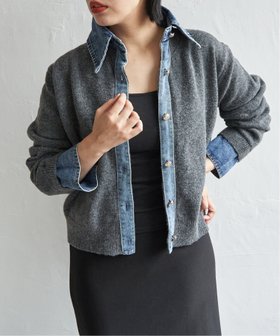 【ノッチ/notch】のデニムドッキングニットカーディガン 人気、トレンドファッション・服の通販 founy(ファニー) ファッション Fashion レディースファッション Fashion for Women トップス・カットソー Cut & Sew Tops ニット Knit Tops & Sweaters カーディガン・羽織り Layered Style Cardigans カーディガン Cardigan, Knitwear ガーリー Girly, Feminine Style デニム Denim, Jeans Material トレンド Trend, Trending Now フレア Flare, Flared ワイド Wide, Wide Fit |ID:prp329100004761273