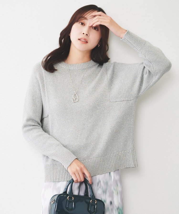 【アンタイトル/UNTITLED】の【ゆったり/洗える】ラメ入りローゲージニット インテリア・キッズ・メンズ・レディースファッション・服の通販 founy(ファニー) ファッション Fashion レディースファッション Fashion for Women トップス・カットソー Cut & Sew Tops ニット Knit Tops & Sweaters イタリア Italy 洗える Machine Washable スマート Smart, Elegant フォルム Silhouette, Form ランダム Random, Irregular ライトグレー|ID: prp329100004761293 ipo3291000000034457834