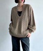【ページボーイ/PAGEBOY】のケーブルVネックプルオーバー 人気、トレンドファッション・服の通販 founy(ファニー) ファッション Fashion レディースファッション Fashion for Women トップス・カットソー Cut & Sew Tops カジュアルプルオーバー・ニットトップス Pullovers & Knit Tops / Casual Pullovers Vネックトップス V-Neck Tops / V-Cut Neckline Shirts おすすめ Recommended / Our Picks インナー Innerwear スクエア Square, Square Shape トレンド Trend, Trending Now 定番 Standard, Basic Item thumbnail ベージュ55|ID: prp329100004761344 ipo3291000000034497555