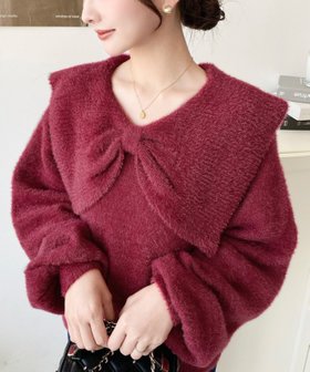 【モーメントプラス/moment+ / MEN】のケープリボンシャギーニットプルオーバー 人気、トレンドファッション・服の通販 founy(ファニー) ファッション Fashion メンズファッション Fashion for Men トップス・カットソー Cut & Sew Tops ニット・セーター / 定番トップス Knit Tops & Sweaters アクセサリー Fashion Accessories シンプル Simple, Minimal スラックス Slacks, Dress Pants タイトスカート Pencil Skirt, Tight Skirt ダウン Down, Puffer デニム Denim, Jeans Material トレンド Trend, Trending Now フェザー Feather, Feather Detail フェミニン Feminine, Girly フレア Flare, Flared ベーシック Basic, Essential ボトム Bottoms, Lower Wear リボン Ribbon, Bow A/W・秋冬 Autumn/Winter 再入荷 Restock / Back in Stock プチプライス・低価格 Affordable / Budget Price エレガント 上品 Elegant |ID:prp329100004761350