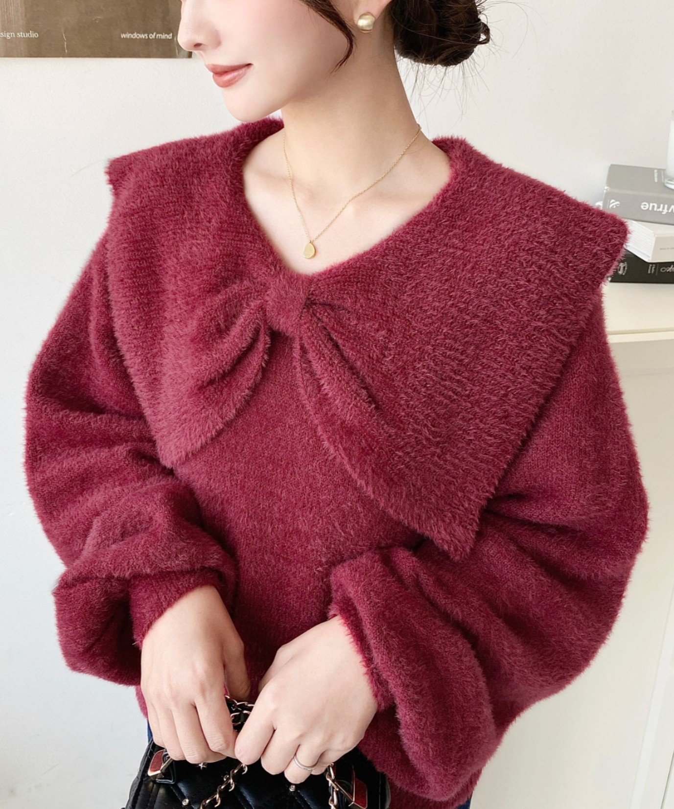 【モーメントプラス/moment+ / MEN】のケープリボンシャギーニットプルオーバー インテリア・キッズ・メンズ・レディースファッション・服の通販 founy(ファニー) ファッション Fashion メンズファッション Fashion for Men トップス・カットソー Cut & Sew Tops ニット・セーター / 定番トップス Knit Tops & Sweaters アクセサリー Fashion Accessories シンプル Simple, Minimal スラックス Slacks, Dress Pants タイトスカート Pencil Skirt, Tight Skirt ダウン Down, Puffer デニム Denim, Jeans Material トレンド Trend, Trending Now フェザー Feather, Feather Detail フェミニン Feminine, Girly フレア Flare, Flared ベーシック Basic, Essential ボトム Bottoms, Lower Wear リボン Ribbon, Bow A/W・秋冬 Autumn/Winter 再入荷 Restock / Back in Stock プチプライス・低価格 Affordable / Budget Price エレガント 上品 Elegant ボルドー|ID: prp329100004761350 ipo3291000000034458376