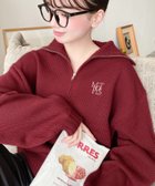 【モーメントプラス/moment+ / MEN】のハーフジップワンポイント刺繍入りニットプルオーバー ボルドー|ID: prp329100004761354 ipo3291000000034610534