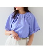 【アンタイトル/UNTITLED】の【セットアップ可能】リネン混 タックブラウス ブルー|ID: prp329100004761396 ipo3291000000034458799