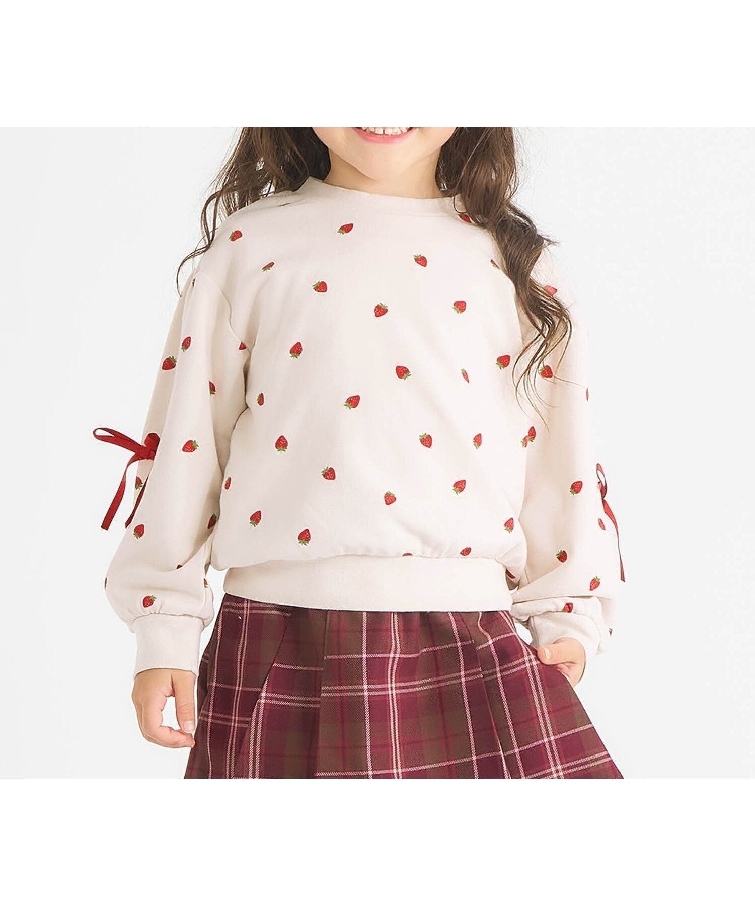 【エフオー オンラインストア/F.O.Online Store / KIDS】のWEB限定 袖リボントレーナー インテリア・キッズ・メンズ・レディースファッション・服の通販 founy(ファニー) ファッション Fashion キッズファッション Fashion for Kids おすすめ Recommended / Our Picks トレーナー Sweatshirt, Trainer プリント Print, Printed Pattern リボン Ribbon, Bow アイボリー|ID: prp329100004761402 ipo3291000000034720370