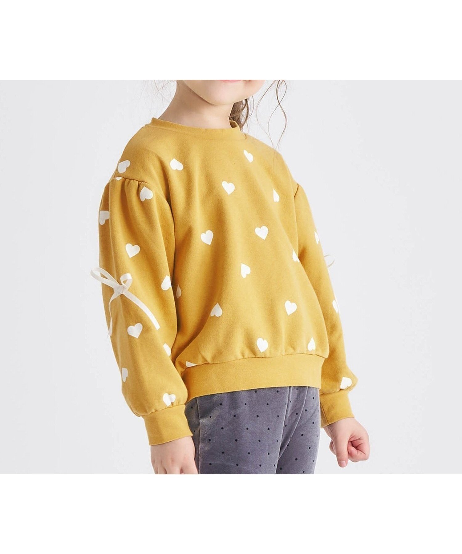 【エフオー オンラインストア/F.O.Online Store / KIDS】のWEB限定 袖リボントレーナー インテリア・キッズ・メンズ・レディースファッション・服の通販 founy(ファニー) ファッション Fashion キッズファッション Fashion for Kids おすすめ Recommended / Our Picks トレーナー Sweatshirt, Trainer プリント Print, Printed Pattern リボン Ribbon, Bow マスタード|ID: prp329100004761402 ipo3291000000034720373