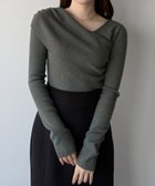 【ジュノア/JUNOAH】のmipiarl アシンメトリークロスニットトップス 人気、トレンドファッション・服の通販 founy(ファニー) ファッション Fashion レディースファッション Fashion for Women トップス・カットソー Cut & Sew Tops ニット Knit Tops & Sweaters thumbnail チャコール|ID: prp329100004761466 ipo3291000000034459721