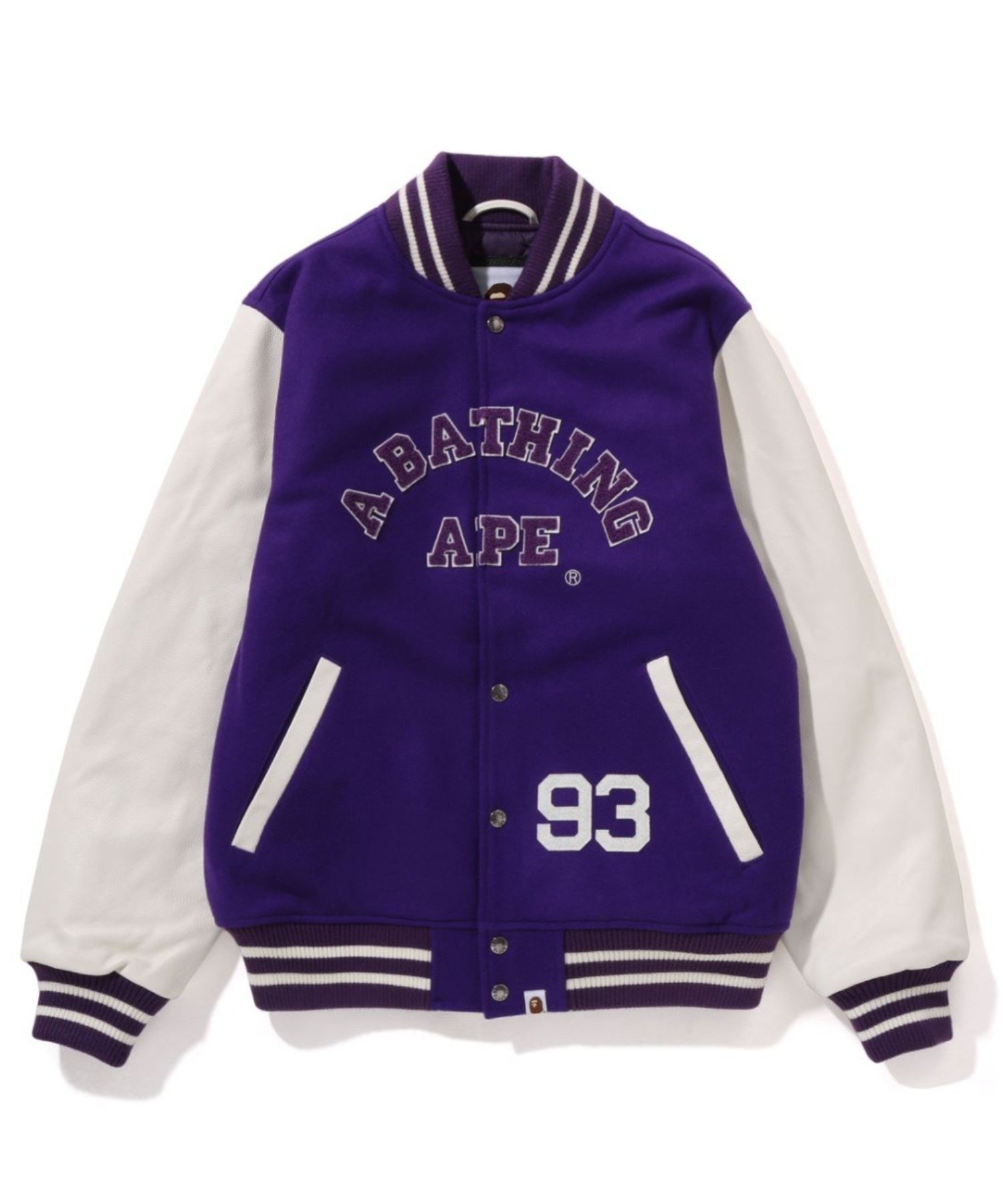 【その他のブランド/Other】のGIANT APE HEAD VARSITY JACKET M インテリア・キッズ・メンズ・レディースファッション・服の通販 founy(ファニー) 　ファッション　Fashion　メンズファッション　Fashion for Men　エンブロイダリー　Embroidery Design　フェルト　Felt, Felt Fabric　ボーダー　Border, Stripe　ポケット　Pocket, Pocket Detail　メルトン　Melton, Heavy Wool　PURPLE|ID: prp329100004761486 ipo3291000000034459867