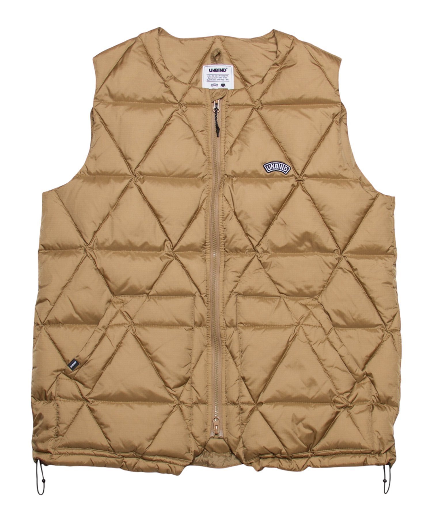 【トゥオールズ/twoles】の【UNBIND】TRIGON DOWN VEST インテリア・キッズ・メンズ・レディースファッション・服の通販 founy(ファニー) ファッション Fashion レディースファッション Fashion for Women アウター Coat / Outerwear Collection トップス・カットソー Cut & Sew Tops ベスト&ジレ / 重ね着スタイル Vests & Gilets インナー Innerwear キルティング Quilted, Quilting ダウン Down, Puffer フェザー Feather, Feather Detail フロント Front, Front Design ベスト Vest, Waistcoat ポケット Pocket, Pocket Detail ベージュ|ID: prp329100004761574 ipo3291000000034460577