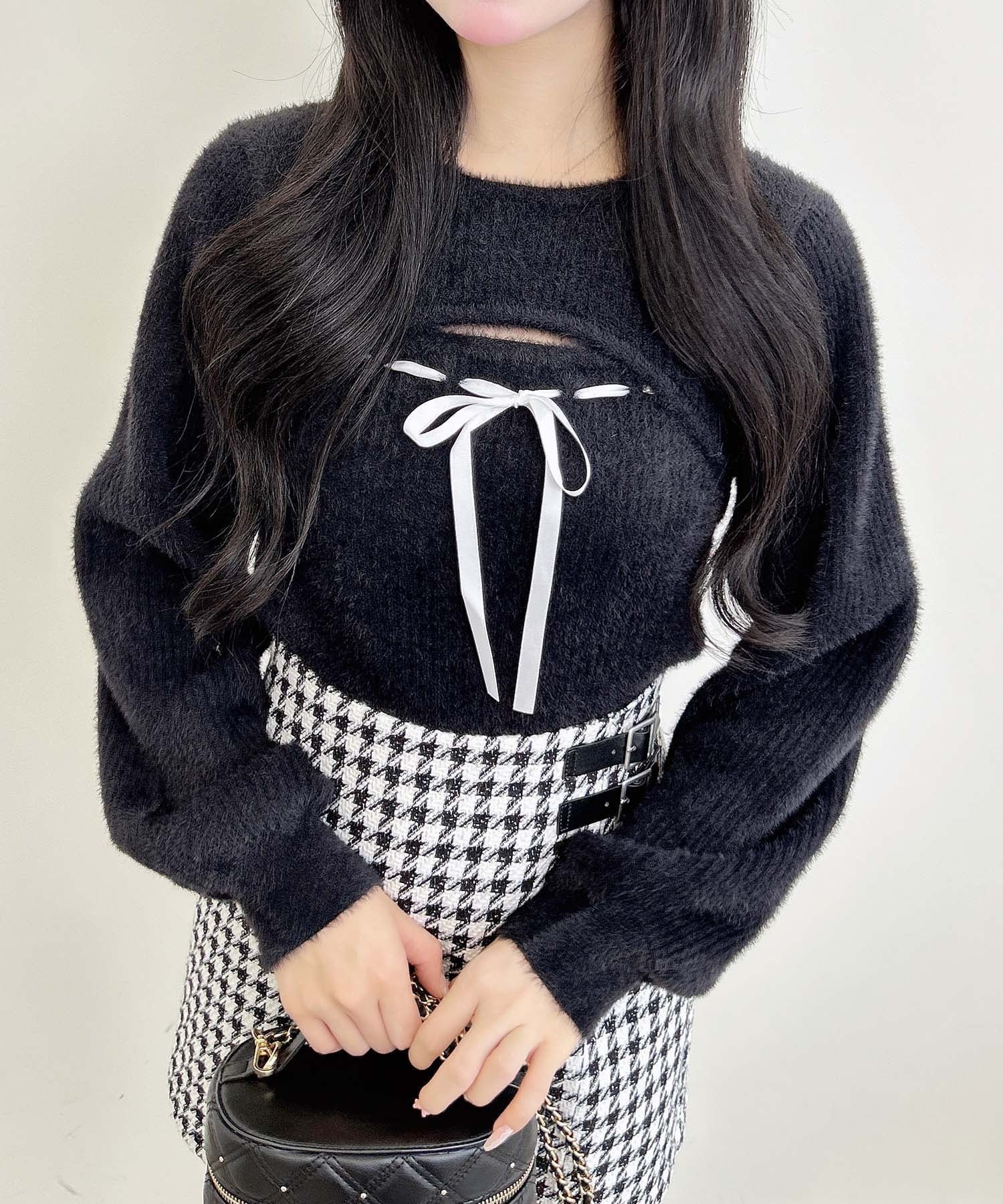 【イング/INGNI】の12Gフェザーリブ デコルテオープンリボンニット インテリア・キッズ・メンズ・レディースファッション・服の通販 founy(ファニー) ファッション Fashion レディースファッション Fashion for Women トップス・カットソー Cut & Sew Tops ニット Knit Tops & Sweaters ガーリー Girly, Feminine Style ショート Short, Short Length セーター Sweater, Knitwear デコルテ Décolleté, Neckline なめらか Smooth, Silky Texture ビッグ Big, Oversized フェザー Feather, Feather Detail フェミニン Feminine, Girly ミニスカート Mini Skirt, Short Skirt リボン Ribbon, Bow ロング Long, Long-Length 冬 Winter / This Winter おすすめ Recommended / Our Picks クロ|ID: prp329100004762193 ipo3291000000034907660