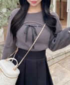 【イング/INGNI】の12Gフェザーリブ デコルテオープンリボンニット 人気、トレンドファッション・服の通販 founy(ファニー) ファッション Fashion レディースファッション Fashion for Women トップス・カットソー Cut & Sew Tops ニット Knit Tops & Sweaters ガーリー Girly, Feminine Style ショート Short, Short Length セーター Sweater, Knitwear デコルテ Décolleté, Neckline なめらか Smooth, Silky Texture ビッグ Big, Oversized フェザー Feather, Feather Detail フェミニン Feminine, Girly ミニスカート Mini Skirt, Short Skirt リボン Ribbon, Bow ロング Long, Long-Length 冬 Winter / This Winter おすすめ Recommended / Our Picks thumbnail チャコールグレー|ID: prp329100004762193 ipo3291000000034907664