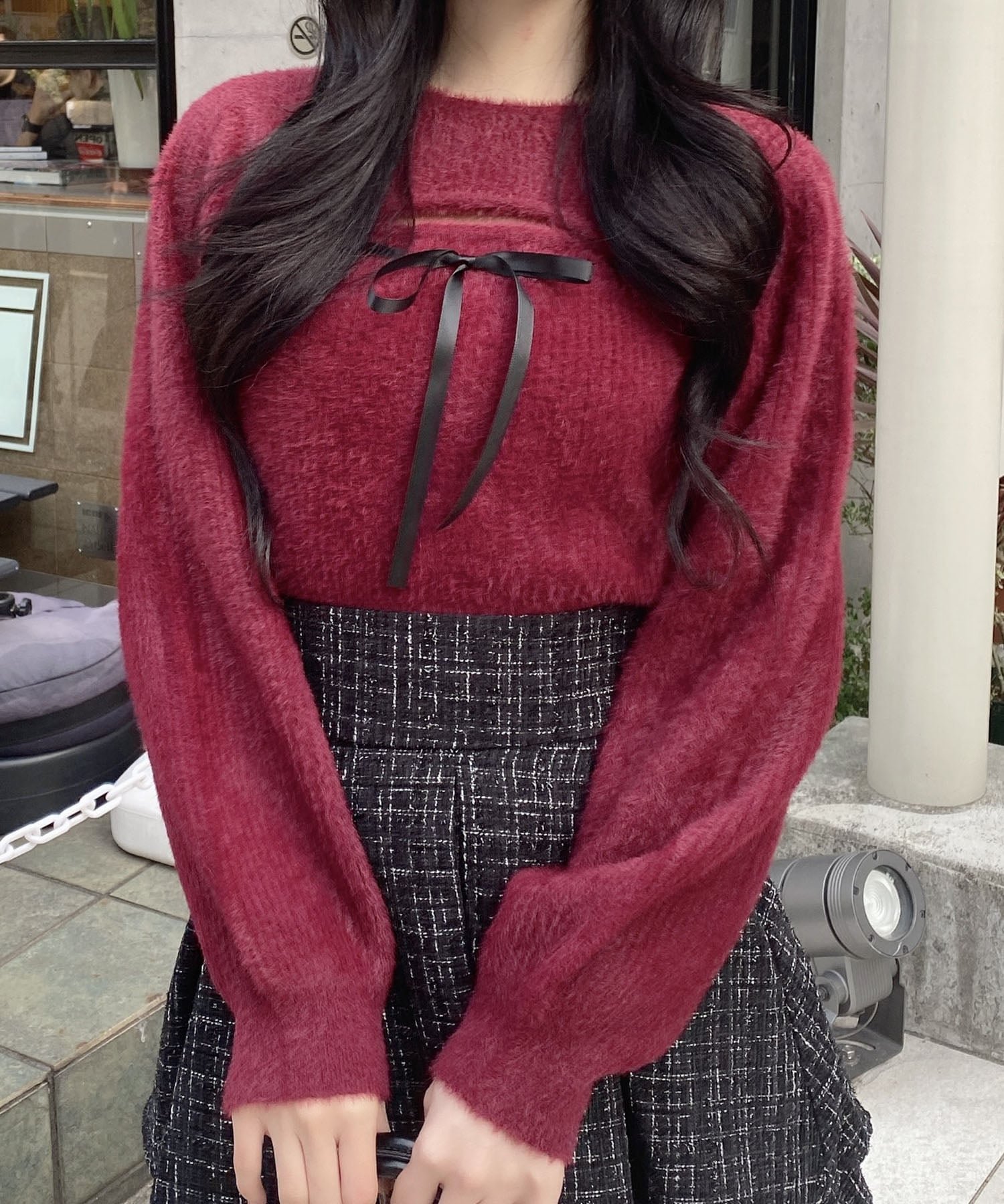 【イング/INGNI】の12Gフェザーリブ デコルテオープンリボンニット インテリア・キッズ・メンズ・レディースファッション・服の通販 founy(ファニー) ファッション Fashion レディースファッション Fashion for Women トップス・カットソー Cut & Sew Tops ニット Knit Tops & Sweaters ガーリー Girly, Feminine Style ショート Short, Short Length セーター Sweater, Knitwear デコルテ Décolleté, Neckline なめらか Smooth, Silky Texture ビッグ Big, Oversized フェザー Feather, Feather Detail フェミニン Feminine, Girly ミニスカート Mini Skirt, Short Skirt リボン Ribbon, Bow ロング Long, Long-Length 冬 Winter / This Winter おすすめ Recommended / Our Picks ボルドー|ID: prp329100004762193 ipo3291000000034907667