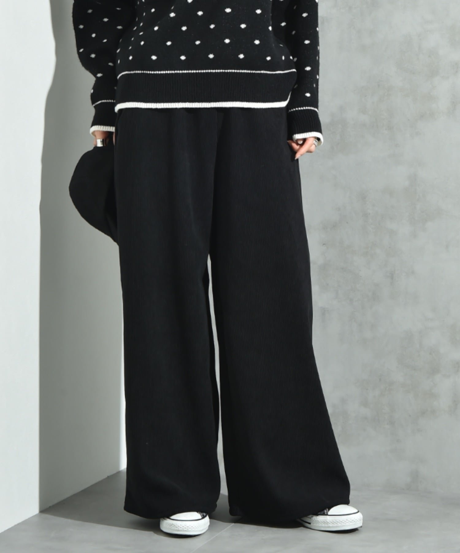 【インタープラネット/INTERPLANET】のINTERPLANET/コーデュロイ裏フリースボンディグパンツ インテリア・キッズ・メンズ・レディースファッション・服の通販 founy(ファニー) ファッション Fashion レディースファッション Fashion for Women パンツ Pants & Trousers コーデュロイ Corduroy, Cord Fabric ストレッチ Stretch, Stretchy Fabric パターン Pattern, Design Print ベーシック Basic, Essential ワイド Wide, Wide Fit 楽ちん Easy Fit, Comfortable ビジネス 仕事 通勤 Business / Work / Commuting チャコールグレー|ID: prp329100004762250 ipo3291000000034465887