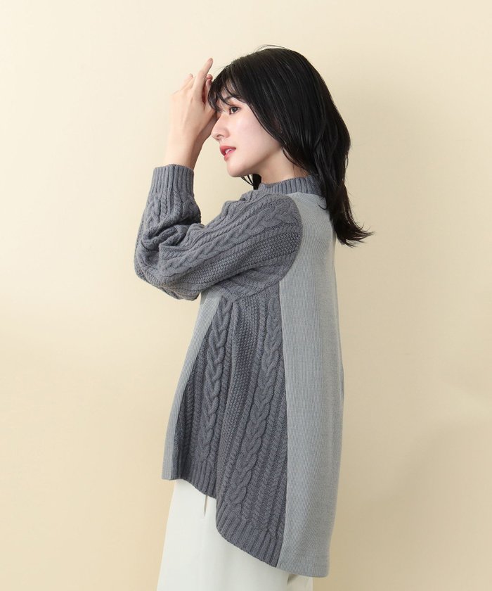 【ビームス ウイメン/BEAMS】のニットコンビ 異素材プルオーバー インテリア・キッズ・メンズ・レディースファッション・服の通販 founy(ファニー) https://founy.com/ ファッション Fashion レディースファッション Fashion for Women トップス・カットソー Cut & Sew Tops ニット Knit Tops & Sweaters カジュアルプルオーバー・ニットトップス Pullovers & Knit Tops / Casual Pullovers おすすめ Recommended / Our Picks ウェーブ Wavy Pattern コンビ Combo, Combination Style シンプル Simple, Minimal スラックス Slacks, Dress Pants デニム Denim, Jeans Material ニットソー Knit-Sewn, Cut & Sew Knit モックネック Mock Neck, Short Turtleneck ロング Long, Long-Length |ID: prp329100004762291 ipo3291000000034466630