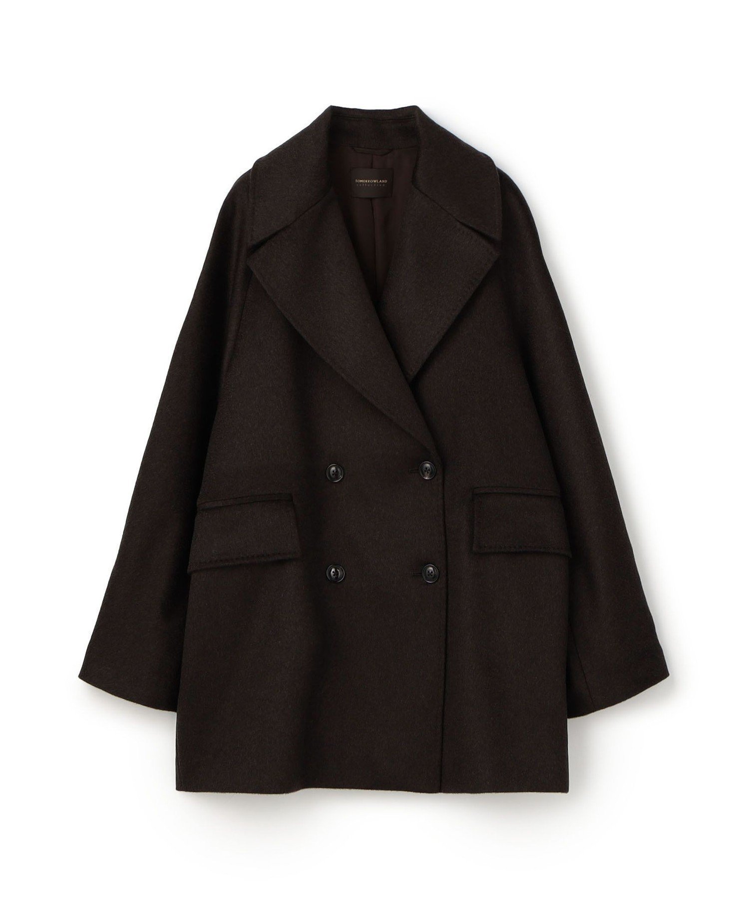 【トゥモローランド/TOMORROWLAND】のウェービーカシミヤ ラグランショートコート インテリア・キッズ・メンズ・レディースファッション・服の通販 founy(ファニー) ファッション Fashion レディースファッション Fashion for Women アウター Coat / Outerwear Collection コート・ロングコート・ピーコート Long Coats, Peacoats & More ウェーブ Wavy Pattern エレガント 上品 Elegant スリーブ Sleeve, Long Sleeve / Short Sleeve バランス Balance, Style Balance フラップ Flap, Flap Pocket モダン Modern, Contemporary おすすめ Recommended / Our Picks 49 ダークブラウン|ID: prp329100004762300 ipo3291000000035119882