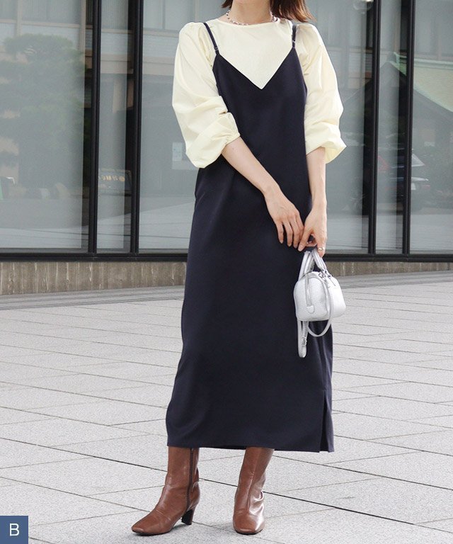【ピエロ/Pierrot】の選べるキャミワンピースセット インテリア・キッズ・メンズ・レディースファッション・服の通販 founy(ファニー) 　ファッション　Fashion　レディースファッション　Fashion for Women　ワンピース　Dresses　キャミソールワンピース　Camisole Dresses　インナー　Innerwear　キャミワンピース　Cami Dress, Slip Dress　B/ダークネイビー×クリーム|ID: prp329100004762306 ipo3291000000034588932
