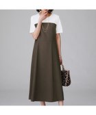 【アンタイトル/UNTITLED】の【きれいめカジュアル/セミフレア】異素材ドッキングワンピース ブラウン|ID: prp329100004762355 ipo3291000000034599215