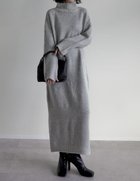 【リエディ/Re:EDIT】の前後2WAYハイネック指穴マキシニットワンピース グレー|ID: prp329100004762378 ipo3291000000034871625