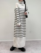 【リエディ/Re:EDIT】の前後2WAYハイネック指穴マキシニットワンピース ボーダー|ID: prp329100004762378 ipo3291000000034871629