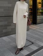 【リエディ/Re:EDIT】の前後2WAYハイネック指穴マキシニットワンピース アイボリー×ブラウン|ID: prp329100004762378 ipo3291000000034871632