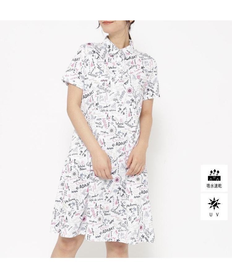 【アダバット/adabat】のUVカット/吸水速乾 クールコアサマープリントワンピース インテリア・キッズ・メンズ・レディースファッション・服の通販 founy(ファニー) ファッション Fashion レディースファッション Fashion for Women ワンピース Dresses エレガント 上品 Elegant 吸水 Absorbent, Quick-Dry サマー Summer, Summer Style ストレッチ Stretch, Stretchy Fabric スマート Smart, Elegant ペチコート Petticoat, Underskirt ポケット Pocket, Pocket Detail 半袖 Short Sleeve, Half Sleeve ゴルフ Golf ピンク|ID: prp329100004762399 ipo3291000000034467919