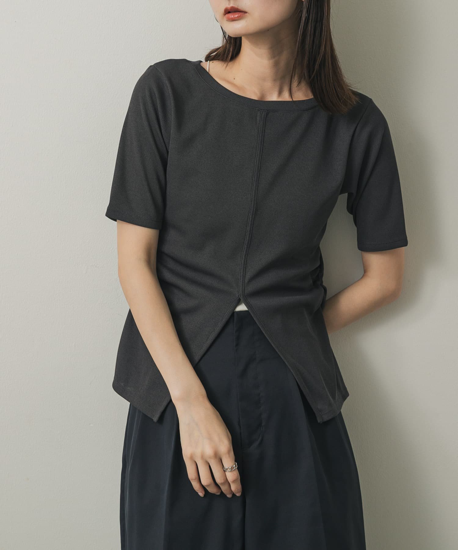 【センスオブプレイス/SENSE OF PLACE by URBAN RESEARCH】の2WAYウエストギャザーリブトップ 人気、トレンドファッション・服の通販 founy(ファニー) ファッション Fashion レディースファッション Fashion for Women 2025年 2025 2025春夏・S/S Spring/Summer 2025 SS25 スリット Slit, Slit Detail デニム Denim, Jeans Material リラックス Relax, Relaxed Fit ワイド Wide, Wide Fit 夏 Summer S/S・春夏 SS, Spring/Summer, Warm Season other-1|ID: prp329100004762404 ipo3291000000034467961