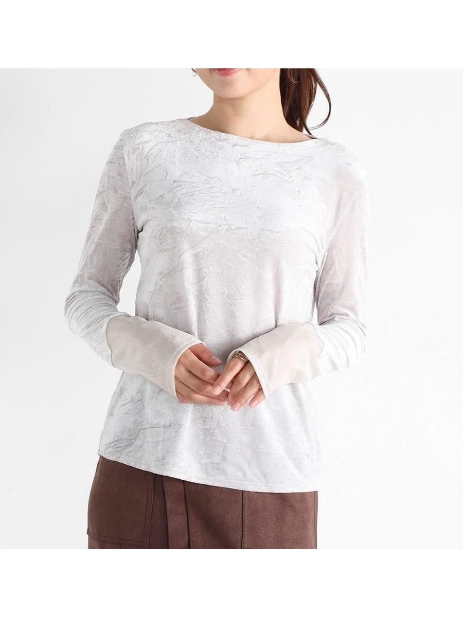 【ヴァン/Vin】のシアードッキングクラッシュベロアトップス インテリア・キッズ・メンズ・レディースファッション・服の通販 founy(ファニー) 　ファッション　Fashion　レディースファッション　Fashion for Women　トップス・カットソー　Cut & Sew Tops　ベロアトップス　Velour Tops / Velvet-Look Items　おすすめ　Recommended / Our Picks　インナー　Innerwear　クラッシュ　Distressed, Crashed Style　シアー　Sheer, See-Through　ジャケット　Jacket, Outerwear　ビスチェ　Bustier, Corset Top　フィット　Fit, Slim Fit　ベロア　Velour, Soft Velvet　エレガント 上品　Elegant　グレージュ|ID: prp329100004762475 ipo3291000000035205862