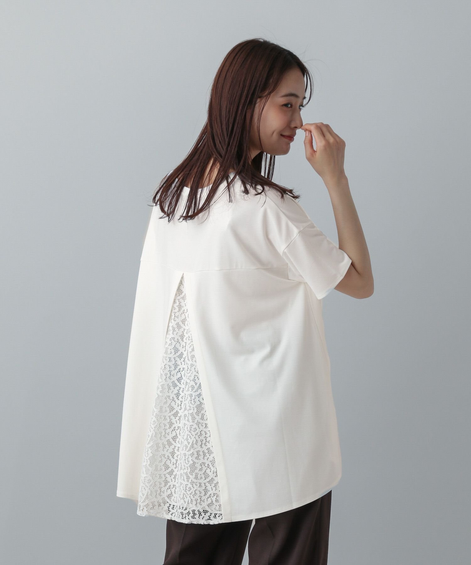 【グローバルワーク/GLOBAL WORK】のMATINEE LINE/冷感バックレースT/575154 インテリア・キッズ・メンズ・レディースファッション・服の通販 founy(ファニー) ファッション Fashion レディースファッション Fashion for Women おすすめ Recommended / Our Picks カットソー Cut and Sewn Top コンパクト Compact, Small Size ストレート Straight, Straight Cut スリーブ Sleeve, Long Sleeve / Short Sleeve チュニック Tunic, Long Top リラックス Relax, Relaxed Fit レース Lace, Lace Fabric ワイド Wide, Wide Fit アイボリー08|ID: prp329100004762482 ipo3291000000034469014