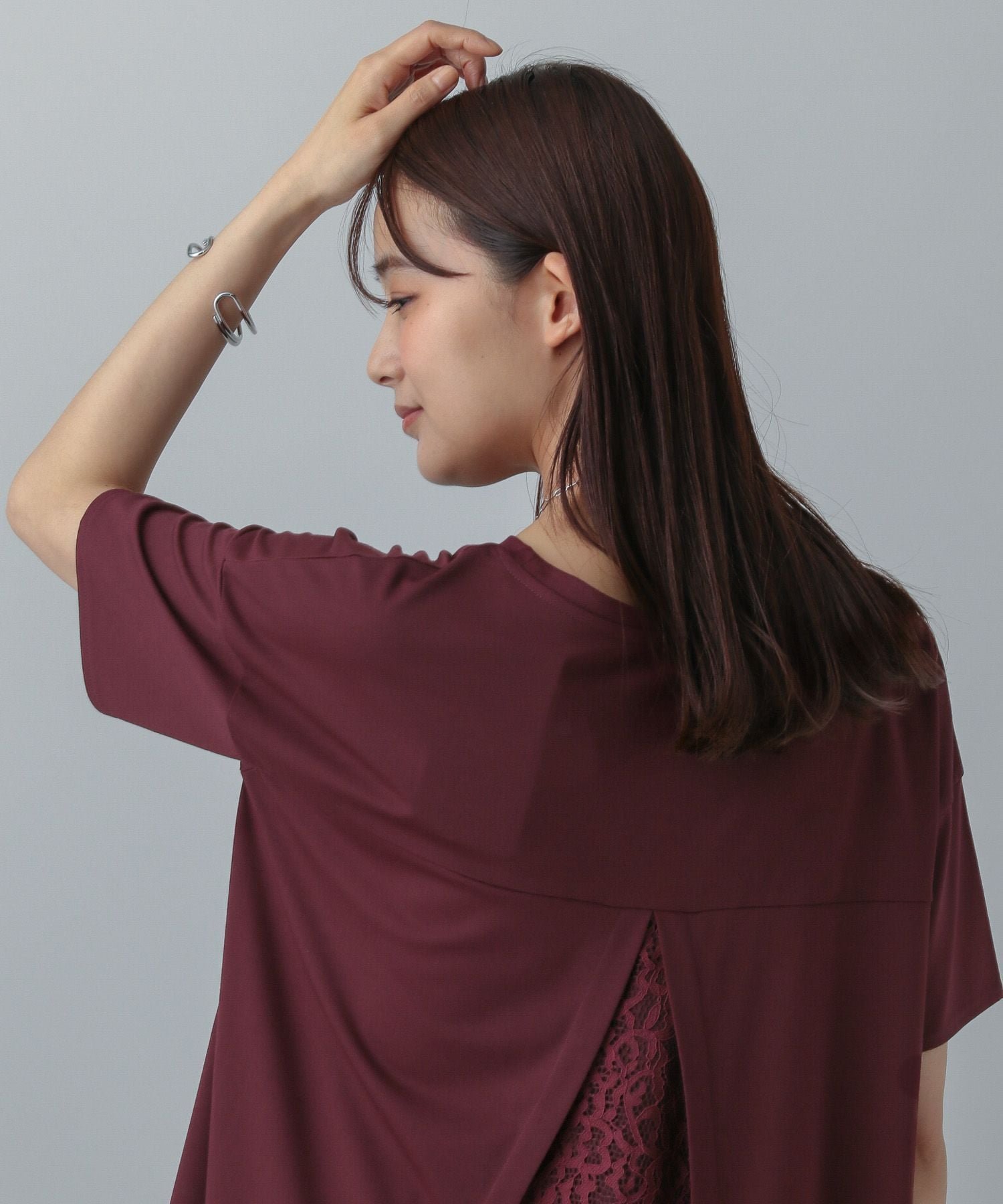 【グローバルワーク/GLOBAL WORK】のMATINEE LINE/冷感バックレースT/575154 インテリア・キッズ・メンズ・レディースファッション・服の通販 founy(ファニー) ファッション Fashion レディースファッション Fashion for Women おすすめ Recommended / Our Picks カットソー Cut and Sewn Top コンパクト Compact, Small Size ストレート Straight, Straight Cut スリーブ Sleeve, Long Sleeve / Short Sleeve チュニック Tunic, Long Top リラックス Relax, Relaxed Fit レース Lace, Lace Fabric ワイド Wide, Wide Fit ワイン38|ID: prp329100004762482 ipo3291000000034469016