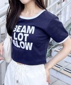 【イング/INGNI】のフロッキーロゴリンガーリブTシャツ コン/オフホワイト|ID: prp329100004762505 ipo3291000000034469207